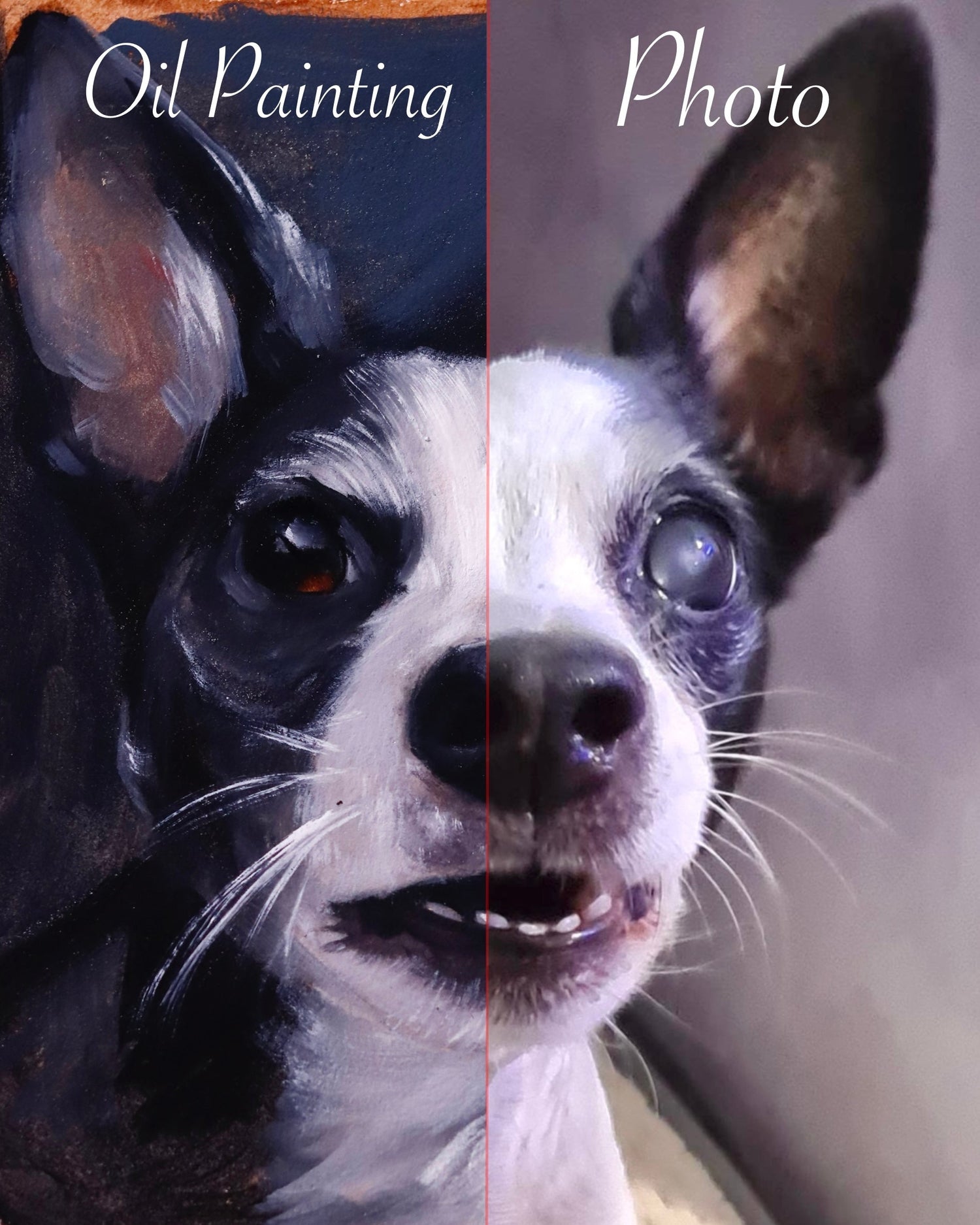 commissioned oil painting of a dog